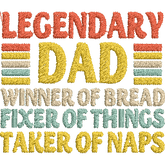 Legendary-Dad - Father Embroidery Design - FineryEmbroidery